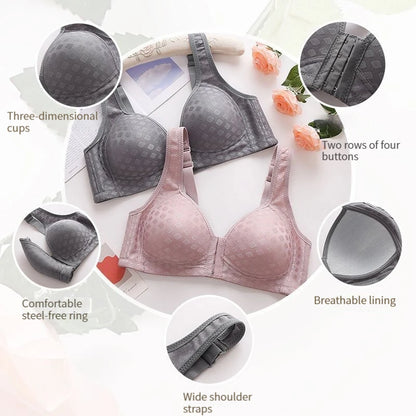 Front Button Sexy Anti-Sag Brassiere for Large Size Women